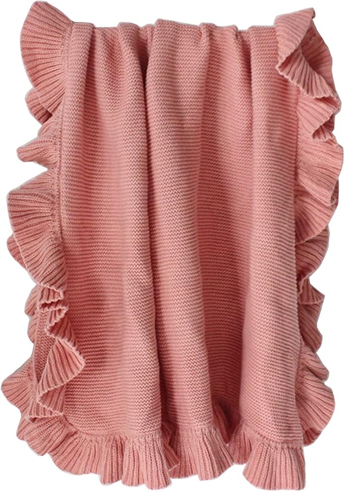 Baby Wraps Ruffle Edge Knitted Wrap Blanket Infant Blanket Crib Stuffer Non-fluorescent Newborns Photo Blanket Baby Blanket Quilt Unisex Bulk