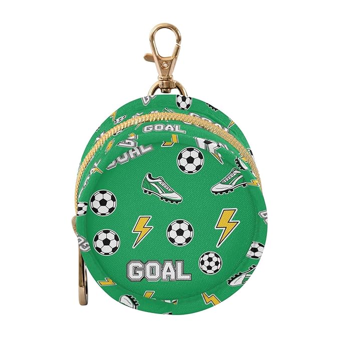 Soccer Shoes Flash Green Print Pacifier Holder Case for Diaper Bag Portable Travel Pacifier Storage Case with Clip Newborn Baby Pouch for Outdoor Purse Baby Boys Girls