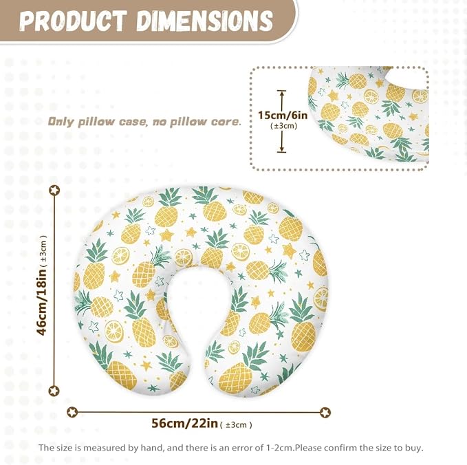 Pineapple and Orange on Breast Feeding Pillows & Pillow Covers Muslin Nursing Pillow Cover Soft Feeding Pillow Slipcover Fits Standard Infant Nursing Pillow Baby Lounger Pillow for Newborn