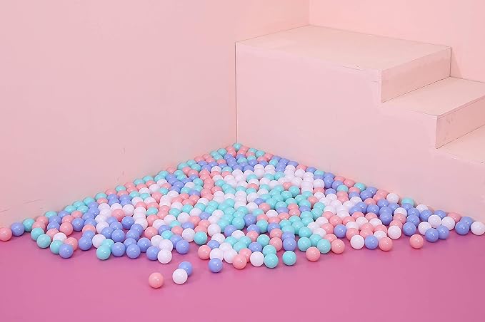 Ball Pit Balls for Toddlers 1-3, 300pcs Crush Proof Plastic Balls for Girls Ball Pit, BPA Free Non-Toxic Play Balls for Baby Pool, Playhouse, Tent, Also for Dogs & Pets, White Blue and Green