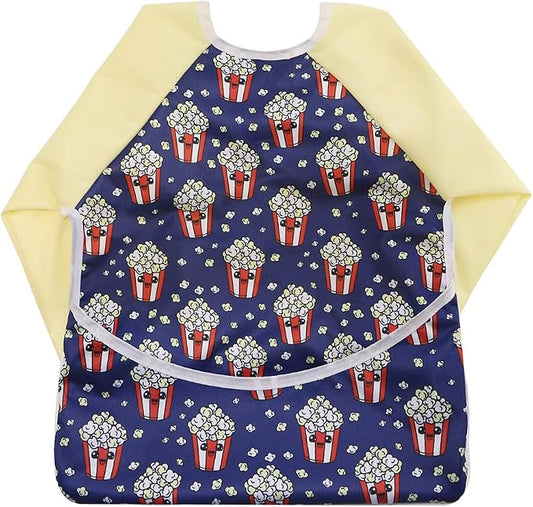 Infant Toddler Baby Waterproof Sleeved Bib, Bib with Sleeves&Pocket, 6-24 Months