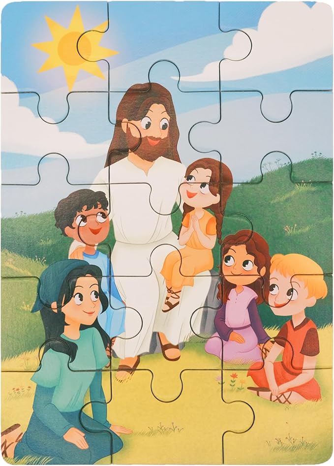 Bible Puzzles for Kids Ages 4-6 | 4-in-1 Puzzle in Box (15 pcs Each) | Christian Gifts for Kids | Christian Puzzles for Toddlers for Grandkids (New Testament B)