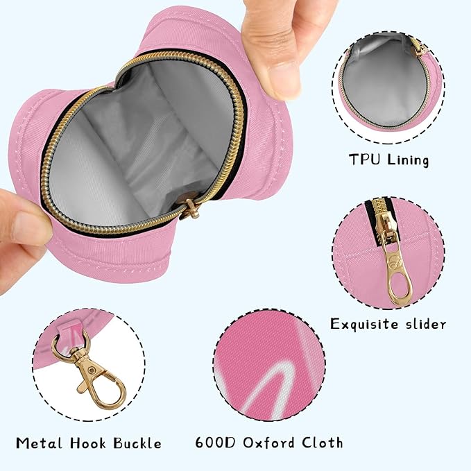Custom Pink Pacifier Holder Case for Diaper Bag Personalized Portable Travel Pacifier Storage Case with Clip Newborn Baby Pouch for Baby Boys Girls Purse Outdoor