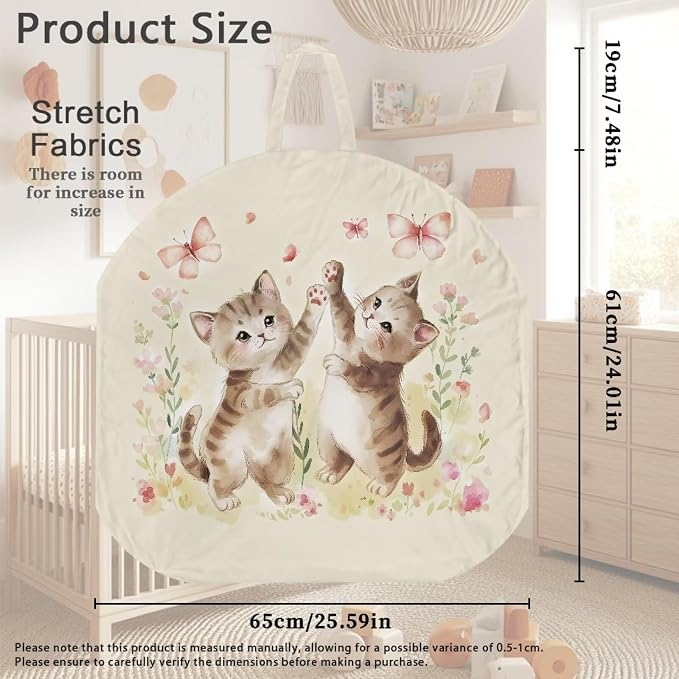 Kawaii Kitten Nursing Pillow Covers for Baby Girl Nursing Pillow Slipcovers for Breastfeeding Moms, Soft and Stretchy Safely Breastfeeding Pillow Cover for Infant Pillow Not Included