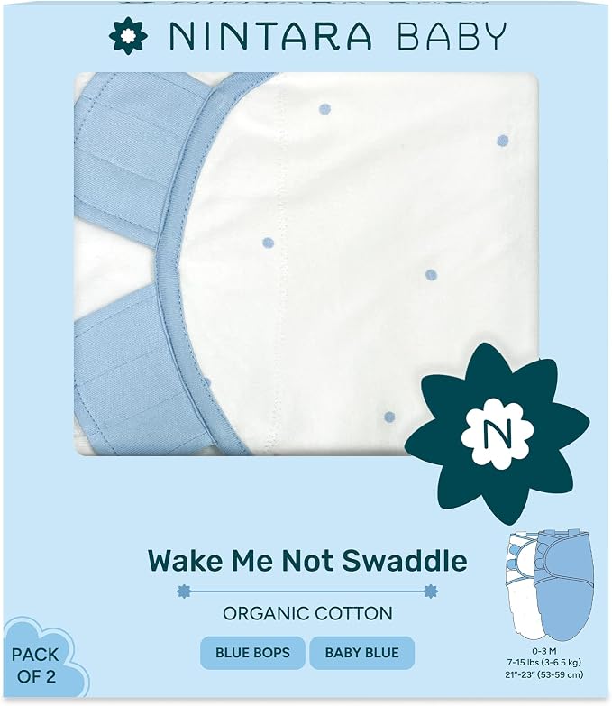 Swaddle Wrap for Newborns – Premium Organic Cotton, Wake Me Not Swaddle with Baby-Safe Closure, Ultra-Soft & Snug Sleep Sack, Breathable Swaddling Blanket, Gifts for 0-3 Months, Pack of 2