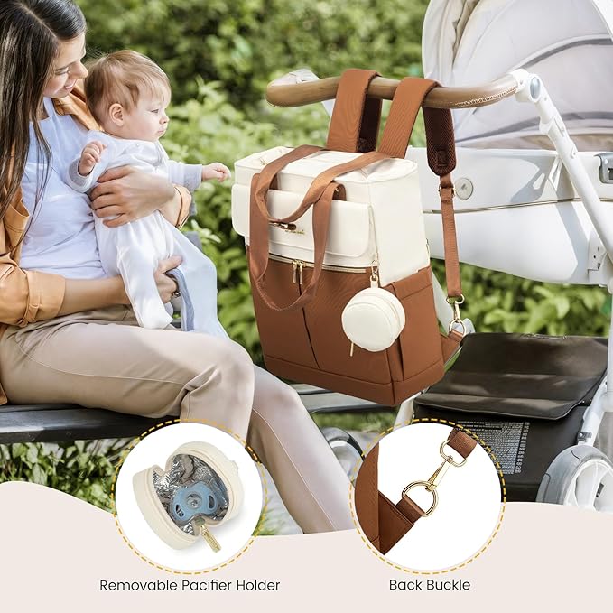 LOVEVOOK Diaper Bag Backpack,Diaper Tote Bag with Insulated Pockets,Baby Bag for Girl Boy with Changing Pad,Large Baby Diaper Bag with Pacifier Case,Anti-Theft Travel Backpack for Women