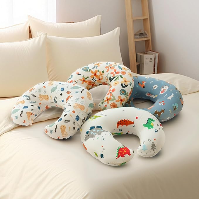 Nursing Pillow Cover,Breastfeeding Pillow Covers for Mom, Easy Clean Cover, ONLY Cover Without Pillow (Dinosaur Cover)