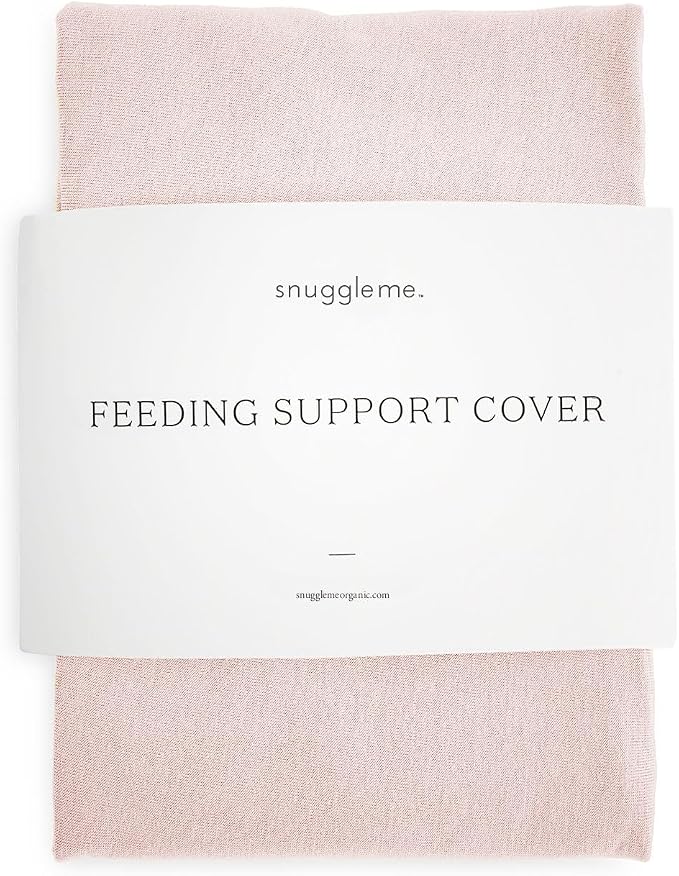 Snuggle Me Organic Feeding Support Pillow Cover, Machine Washable 100% Organic Cotton, Soft Nursing Cover for Breastfeeding, Pillow Slipcover for Baby Girls Boys Newborn - Petal
