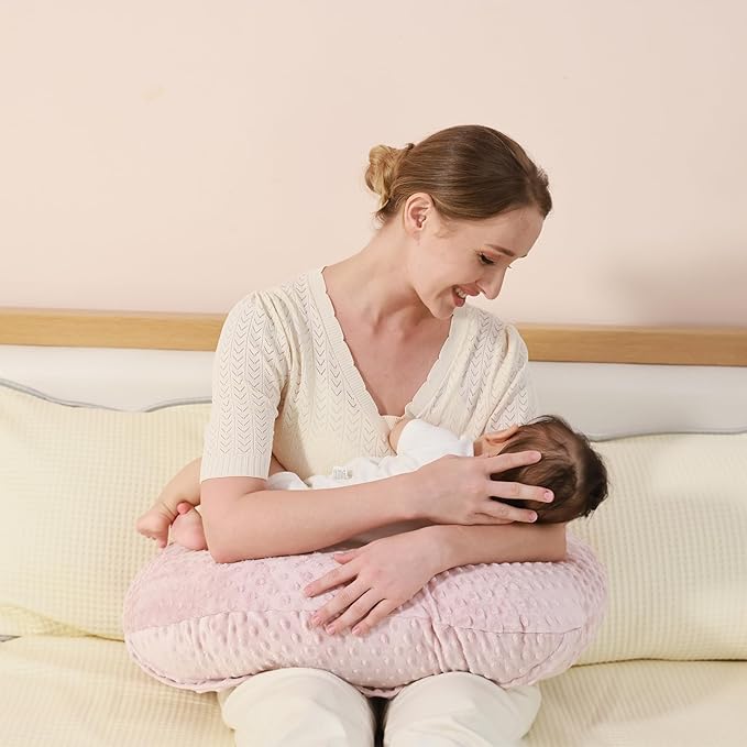Nursing Pillow for Breastfeeding and Bottle Feeding More Support for Mom and Baby,Soft Newborn Nursing Baby Pillowï¼?Machine Washable (Sepia Rose)