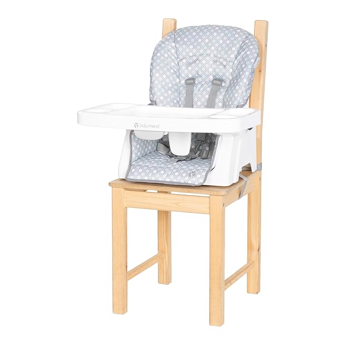 Baby Trend Adapt SpaceSaving Booster High Chair, Elephant Meadow Coral