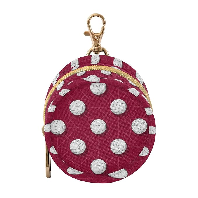 Volleyballs Red Print Pacifier Holder Case for Diaper Bag Portable Travel Pacifier Storage Case with Clip Pacifier Storage Container for Outdoor Purse Baby Girls Boys