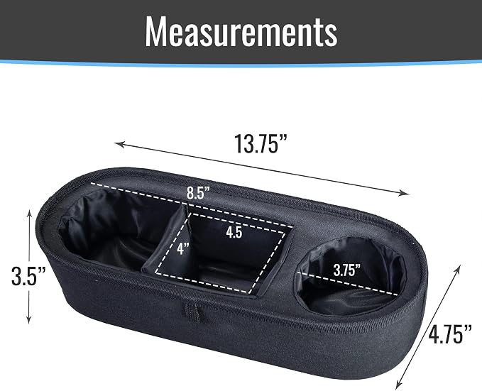 Habitat Universal Stroller Snack Tray with Insulated Cup Holder - Divided Compartment with Secure Non-Slip Straps | Stroller Snack Tray Attachment Fits Most Strollers