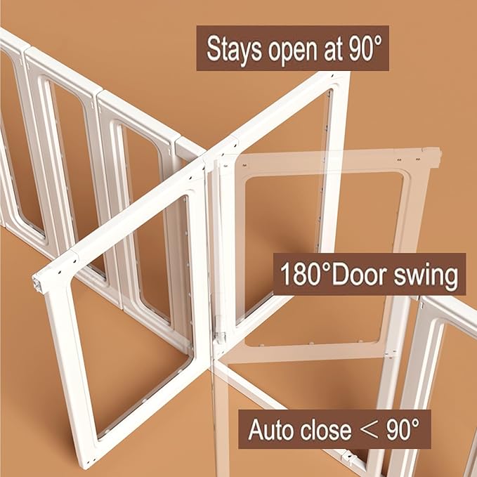 Baby Gate for Stairs and Doorways | Extra Wide, Auto Close, No Drilling Pressure Mounted, Walk Through Door, For Dogs & Cats