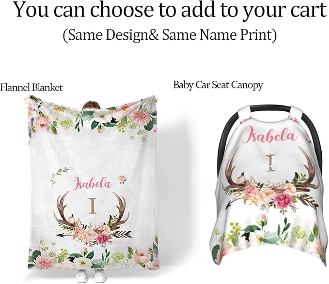 Custom Diaper Bag for baby Customized Antlers Deer Baby Bag Personalized Nursing Bags with Name Custom Name Mommy Daypack Bag Tote Bag Gifts for Travel Outside Daily Use