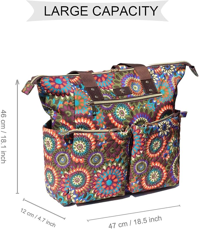 ESVAN Diaper Tote Bag Totepack Backpack 2 in 1 for Women Multifunctional Large Capacity with Insulated Pockets Travel | Multifunctional