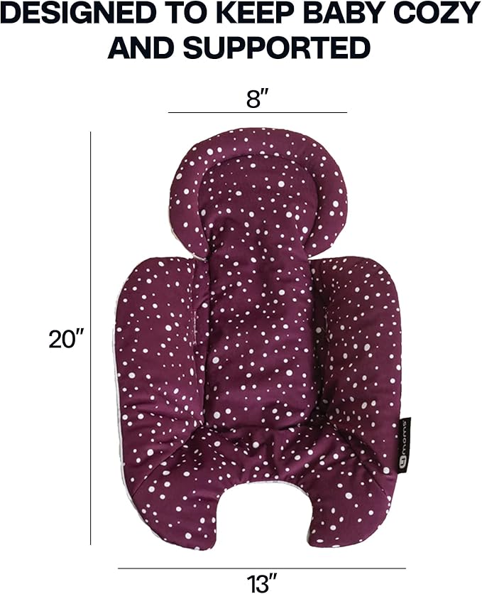 4moms RockaRoo and MamaRoo Infant Insert, Machine Washable, Soft, Plush Fabric, Reversible Design, Maroon
