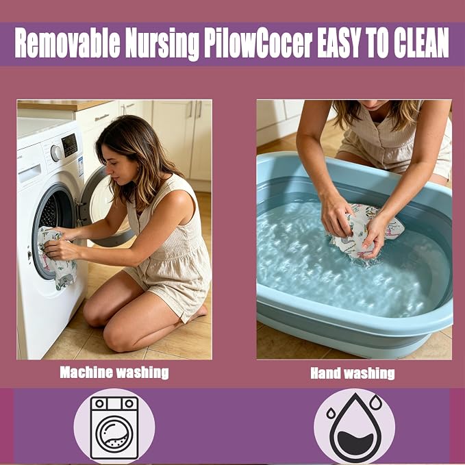 Nursing Pillow Breastfeeding Pillow Removable cover Machine washable | Conforming to ergonomic design. Detachable cover. Machine washable. Breathable fabric.Arm fatigue free Soft supportive fill