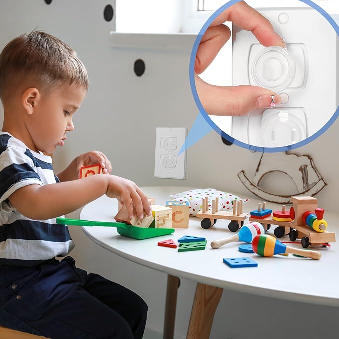 Thyle 120 Pcs Outlet Covers Bulk Child Baby Proofing Plug for Electrical Outlets Covers Easy Install Socket Sturdy Safe Secure Baby Proofing Kit for Home Office Bulk