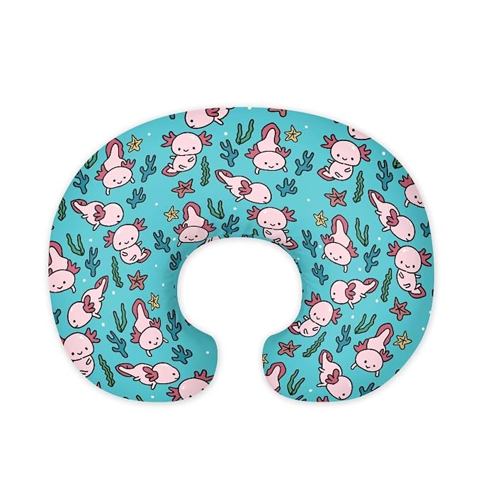 Nursing Pillow Cover Blue Axolotl Breast Feeding Pillows for Babies Boys & Girls Soft Breathable Nursing Pillow Case U Shaped Nursing Pillow Slipcovers for Breastfeeding Mom