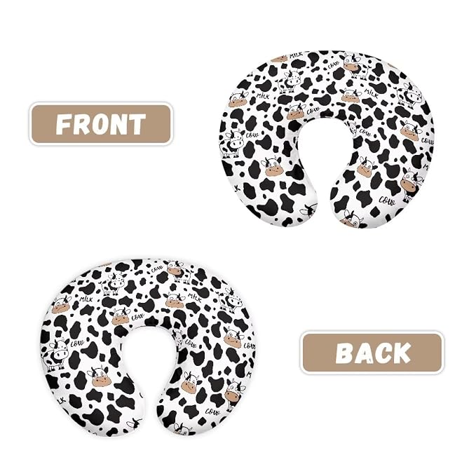 Milk Cow Nursing Pillow Cover for Baby Girl Boy Cowhide Removable Covers for Breastfeeding Pillows Safe and Snug Breast Feeding Pillowcases for Moms Nursing Covers