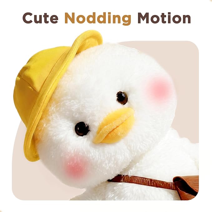 iPlay, iLearn Baby Duck Talking Toy, Toddler Interactive Plush Stuffed Animal, Infant Musical Singing & Repeating Head Sway Little Duck Toy, Cute Birthday Gift 12-18 Month 1 2 3 Year Old Kid Girl Boy