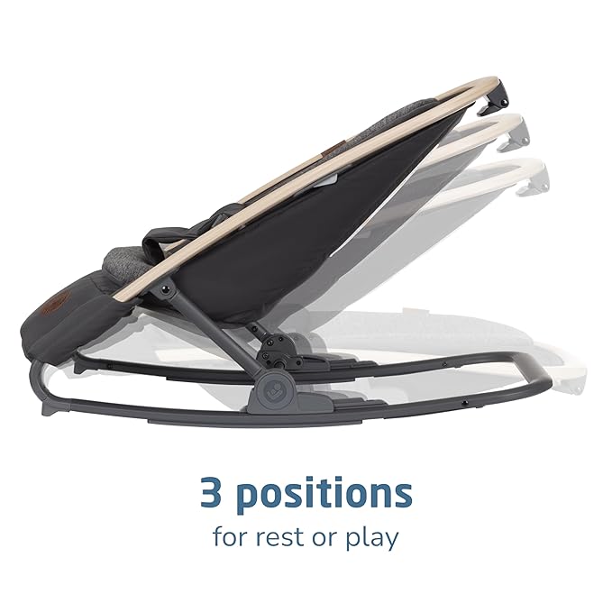 Maxi-Cosi Kori 2-in-1 Baby Bouncer Seat for Infants, Baby Rocker Chair, Portable Baby Bouncer, Classic Graphite