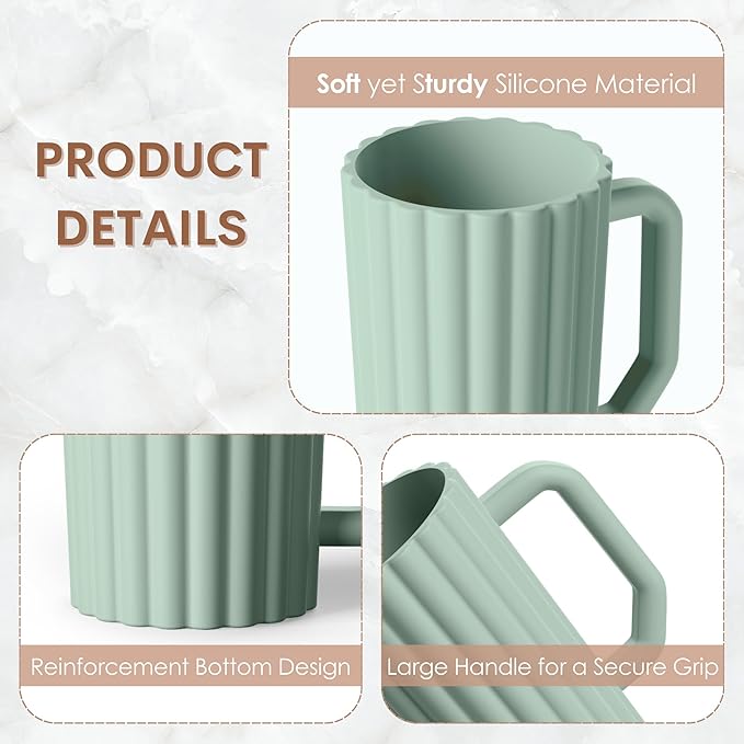 Baby Bath Rinse Cup, Silicone Body Washing Rinser Cup with Easy Grip Handle (Blush)