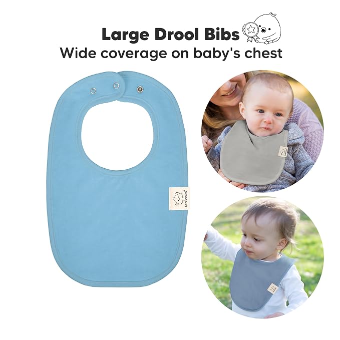 8-Pack Organic Baby Bibs for Boys, Girls - Soft Cotton Drooling and Teething Bibs for Baby Girl & Boy, Extra Absorbent, Easy To Clean & Put On for Toddler, Newborn, Infant 0-24 Months (Icelandic)