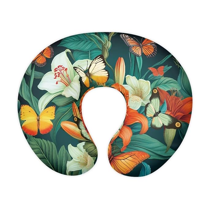 Butterfly Lily Nursing Pillow Cover, Ultra Soft Comfortable Newborn Nursing Pillow Case Breathable Soft Slipcover for Baby Boy Girl