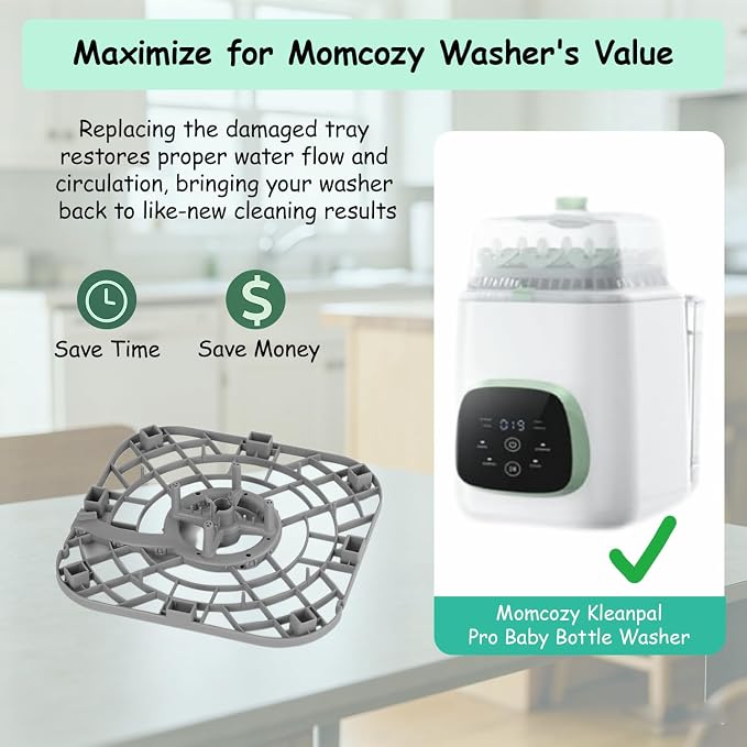 Replacement Bottom Tray for Momcozy KleanPal Pro BS03, Base Tray Lower Rack, BPA-Free Heat-Resistant Durable, Easy Install Baby Bottle Washer Spare Part