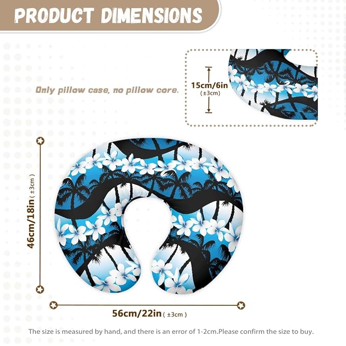 Forchrinse Hawaiian Palm Tree Plumeria Blue Ocean Nursing Pillow Cover for Breastfeeding,Infant Nursing Pillow Slipcover Soft Feeding Pillow Covers Washable