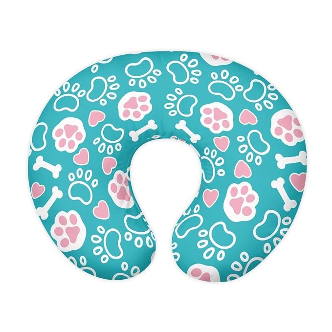Dog Paws Bone Nursing Pillow Covers, Nursing Pillow Slipcovers Breastfeeding Newborn Infant Feeding Cushion Cover Case