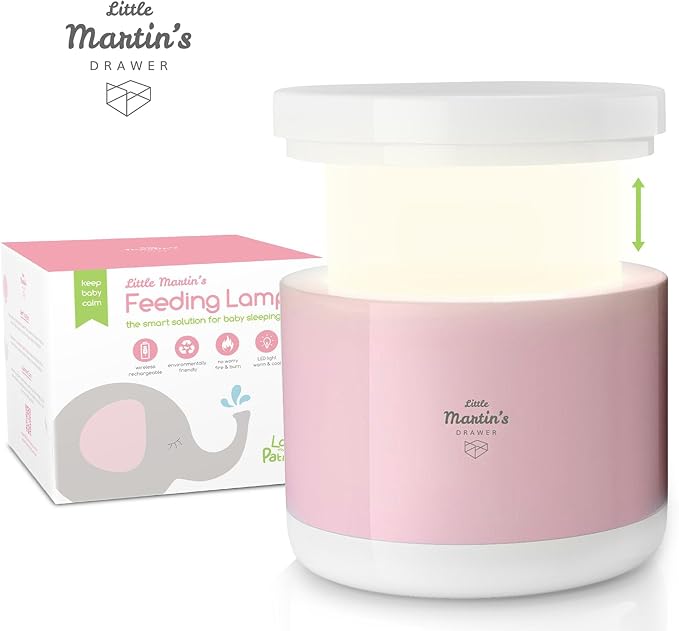 Little Martin’s Baby Night Light - USB Rechargeable Nursery Feeding LED Lamp - Adjustable Brightness & Cool White/Warm Yellow Two Color Modes (Pink, Limited Edition)