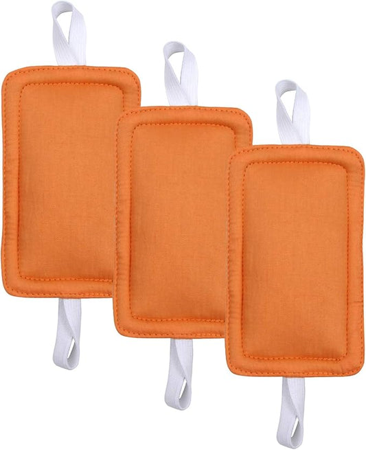 Door Silencer Jammer Closer Cushion Latch Cover 3 Pack for Noise Reducing Quiet Doors Baby Toddler Safety 3.25 x 5.5 Inch (New Orange)
