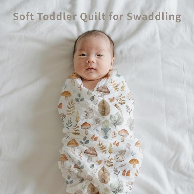 Muslin Swaddle Blankets 6-Layer Cotton Baby Blankets for Boys & Girls 43"X43"Inches Receiving Blankets,Soft Skin-Friendly Baby Crib Blanket(Autumn Forest)