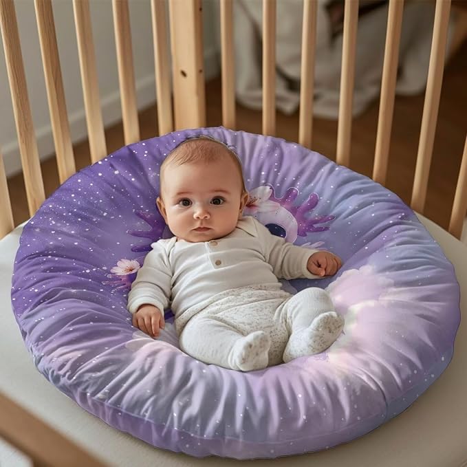 Purple Axolotl Nursing Pillow Cover Breathable Breastfeeding Pillow Slipcover Fits Nursing Pillow Super Soft Snug Positioners for Baby Boy Baby Girl Support for Breastfeeding Bottle Feeding