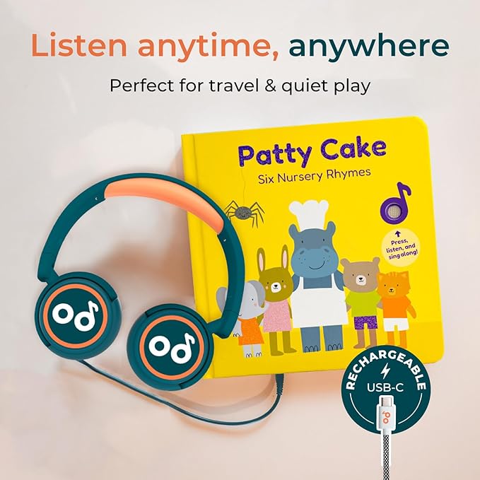 Cali?™s Books Patty Cake Nursery Rhymes ??Interactive Sound Book for Toddlers 1??, Kids Headphones Included, Musical Book for 1 Year Olds, Perfect First Birthday Gift, 6 Favorite Songs