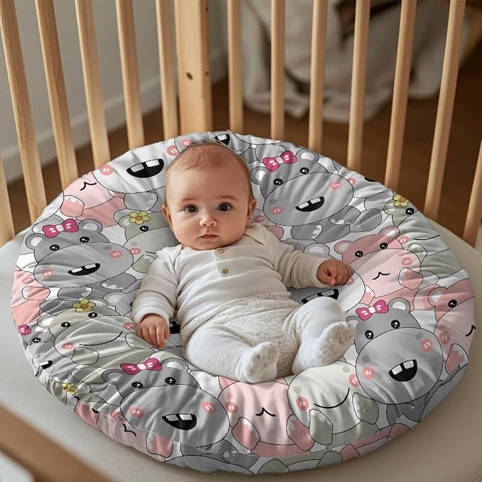 Cute Hippo Nursing Pillow Cover Neutral Breastfeeding Pillow Cover Fits 26in*24in Nursing Pillow for Baby Boy Girl Neutral Baby Nursing Pillow Cover Newborn Gift Choice for Mom
