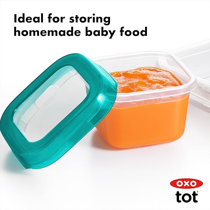 OXO Tot Baby Blocks Freezer Storage Containers Teal (4 Oz)