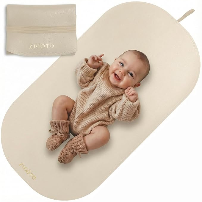 Beautiful Portable Baby Changing Pad - Wipeable and Easy to Clean Diaper Changing Mat - The Perfect Waterproof Vegan Leather Pad for Traveling
