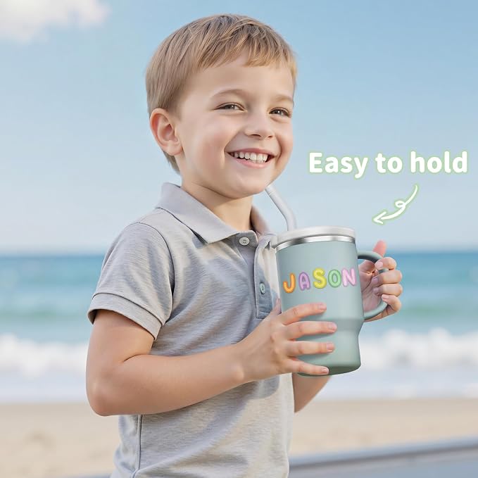 Bella's Friends Life Handy Mini Tumbler, 9 oz Sippy Cups for Toddlers 1-3, Stainless Interior, Leak‑Proof Toddler Cups, Birthday Gifts for 1 Year Old Girls Boys, Baby Girl Essentials, 2 Pack