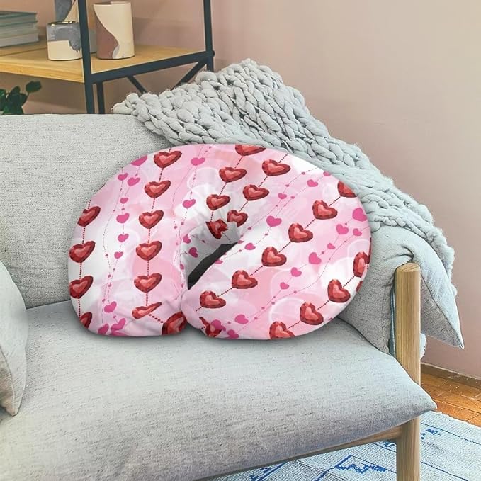 Cute Love Print Valentine Nursing Pillow Cove,Infant Newborn Nursery Bottle Breast Feeding Pillowcase (Pillow NOT Included)