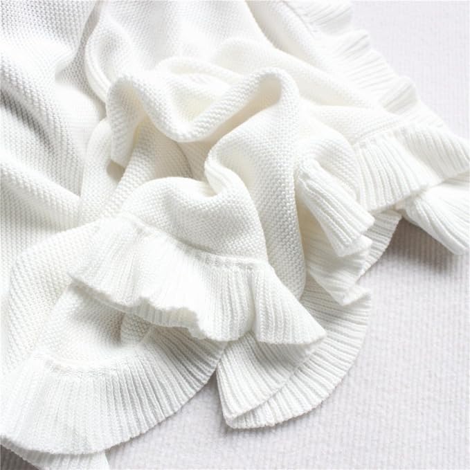 ZXH Personalized Baby Blanket,Baby Blanket with Name,Embroidered Baby Blanket,Soft Breathable Cotton Knit Baby Blanket,Newborn Baby Gift,Baby Gift, GF24316-10
