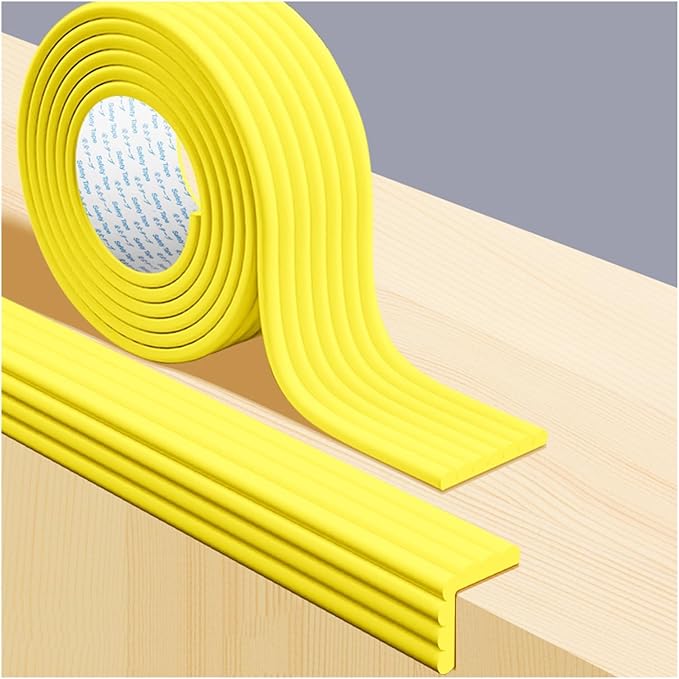 XPLKQXE Proofing Foam Bumper Set, Safety Guards Proof Bumper Guard, Coffee Table Edge Corner Protector Padding for Sharp Corners of Cabinets, Tables, Drawers (Color : Yellow, Size : 4pcs)