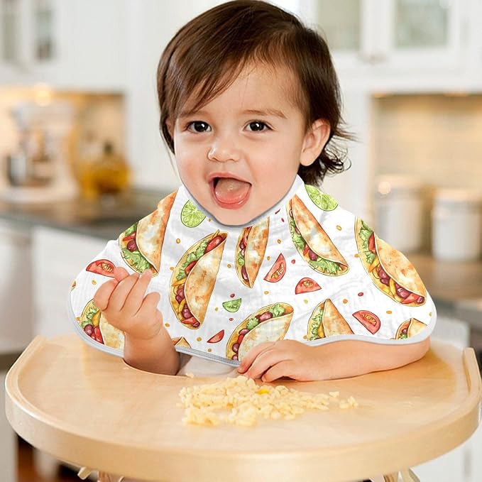 vvfelixl Cartoon Spicy Mexican Tacos Burp Cloths for Baby Boy Girls Baby Washcloths Burp Rags 1 Pack