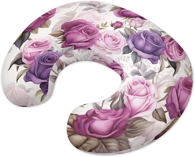 Floral 1 Feeding Pillow Cover Washable & Breathable Nursing Pillow Slipcovers Breastfeeding Newborn Feeding Cushion Cover Practical Gift, Best Choice for Mom Cover Only