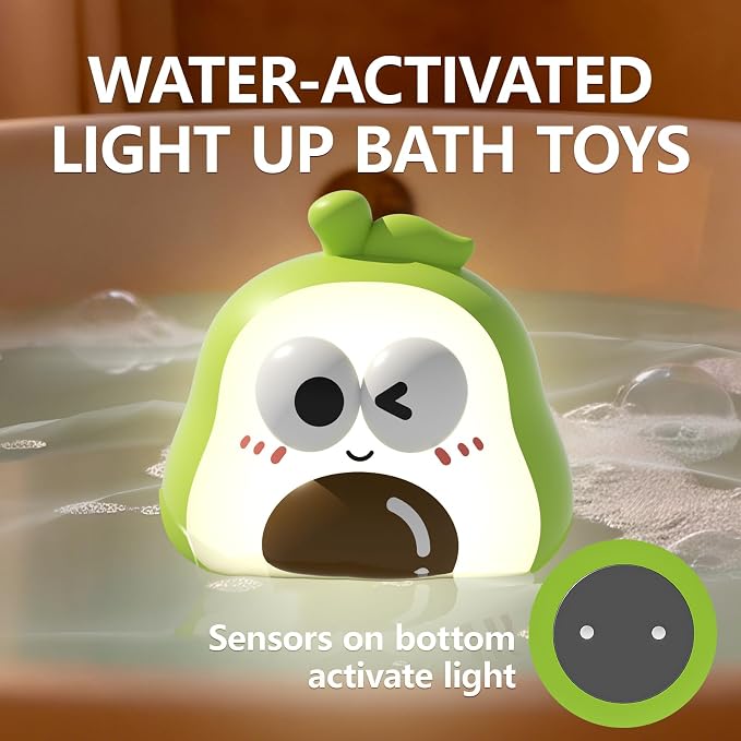 Light Up Bath Toys for Toddlers 1-3, No Hole Water Activated Sensory Bathtub Toys for Baby 12-18 Months, Floating Pool Toy Gifts for Kids Boys Girls Ages 1-5, 6 Pack
