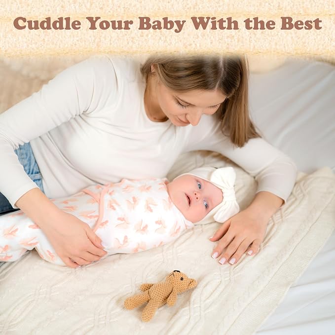 Swaddles for Newborns – 3-Pack Infant Swaddles 0-3 Months – Adjustable Newborn Swaddle Sleep Sack – Soft Organic Cotton Baby Wrap for Safe & Cozy Sleep