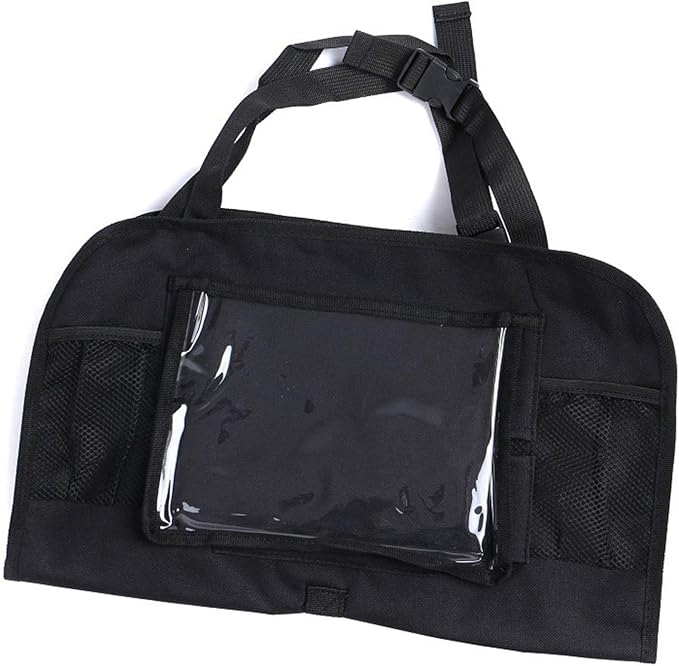 Car Organizer Back Seat Travel Storage with Cup Holders & Tablet Pouch Kick Mats