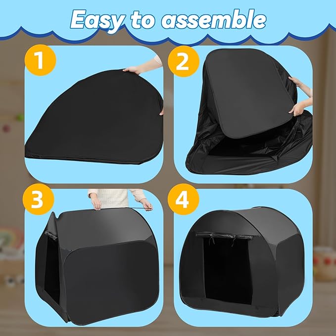 Sensory Tent for Kids 47.2 * 47.2 * 47.2 in - Portable Pop-up Play Tent for Calming Down & Improving Focus - Ideal for Children with Autism, ADHD, & Sensory Processing Disorder (SPD)